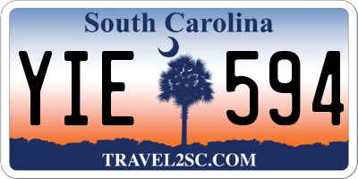 SC license plate YIE594