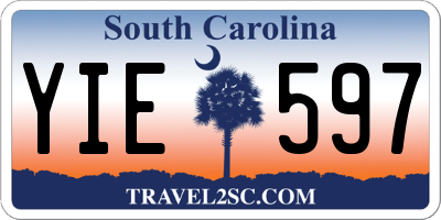 SC license plate YIE597