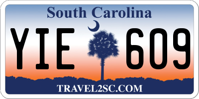 SC license plate YIE609