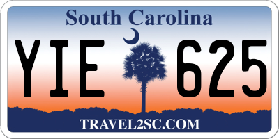 SC license plate YIE625