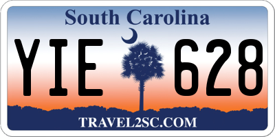 SC license plate YIE628