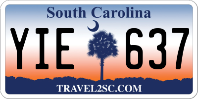 SC license plate YIE637