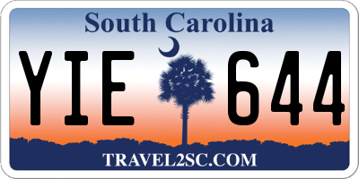 SC license plate YIE644