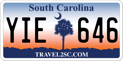 SC license plate YIE646