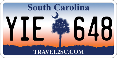 SC license plate YIE648