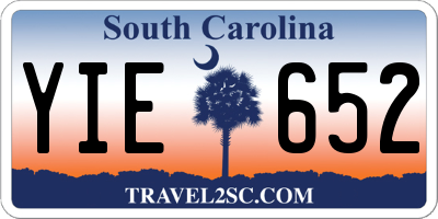 SC license plate YIE652