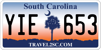 SC license plate YIE653
