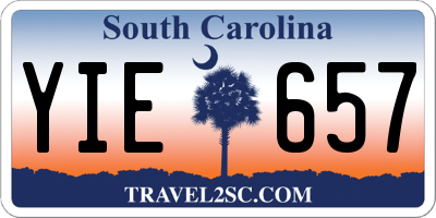 SC license plate YIE657