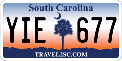 SC license plate YIE677