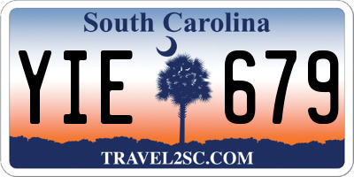 SC license plate YIE679