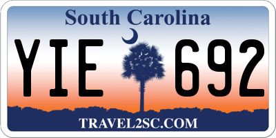 SC license plate YIE692