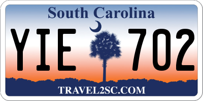 SC license plate YIE702