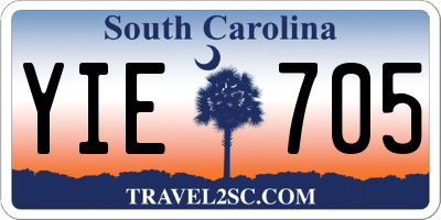 SC license plate YIE705