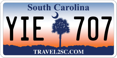 SC license plate YIE707