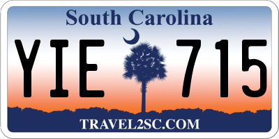 SC license plate YIE715