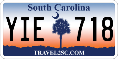 SC license plate YIE718