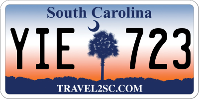 SC license plate YIE723