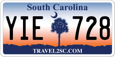 SC license plate YIE728