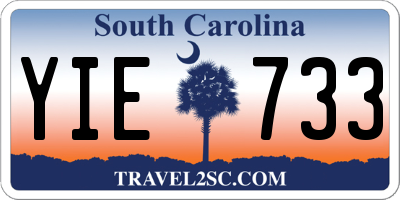 SC license plate YIE733