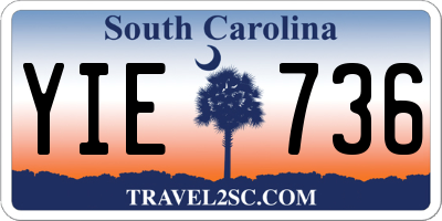 SC license plate YIE736