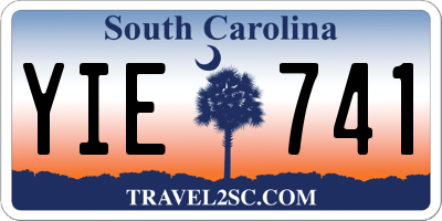 SC license plate YIE741
