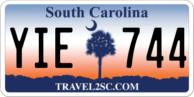 SC license plate YIE744