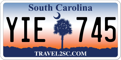 SC license plate YIE745