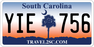 SC license plate YIE756