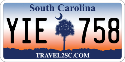 SC license plate YIE758