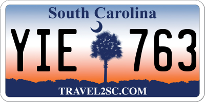 SC license plate YIE763