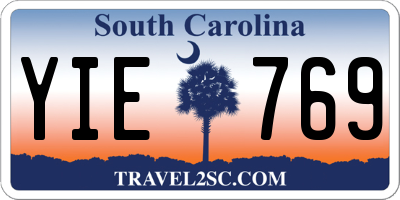 SC license plate YIE769