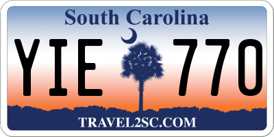 SC license plate YIE770