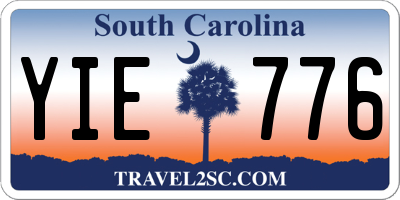SC license plate YIE776