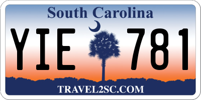 SC license plate YIE781