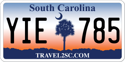 SC license plate YIE785