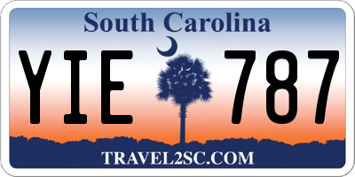 SC license plate YIE787