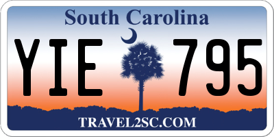 SC license plate YIE795