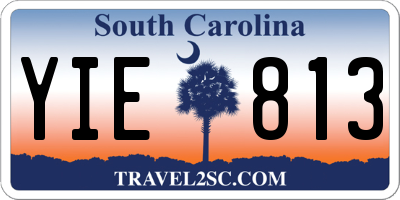 SC license plate YIE813