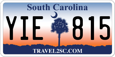 SC license plate YIE815