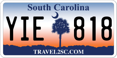 SC license plate YIE818