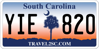 SC license plate YIE820