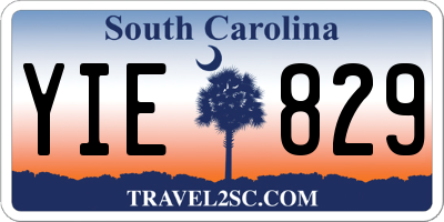 SC license plate YIE829