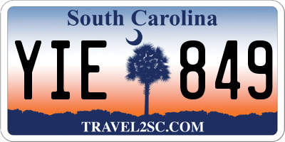 SC license plate YIE849