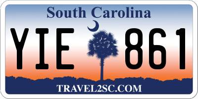 SC license plate YIE861