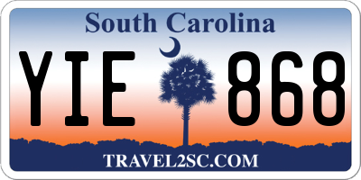 SC license plate YIE868