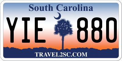 SC license plate YIE880