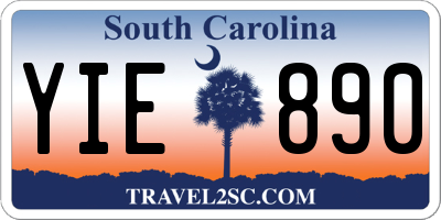 SC license plate YIE890