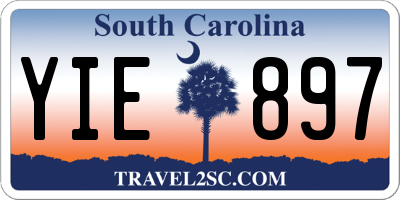 SC license plate YIE897