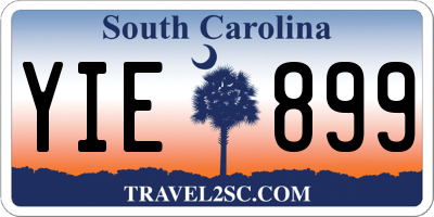 SC license plate YIE899