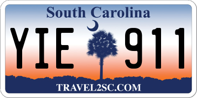 SC license plate YIE911